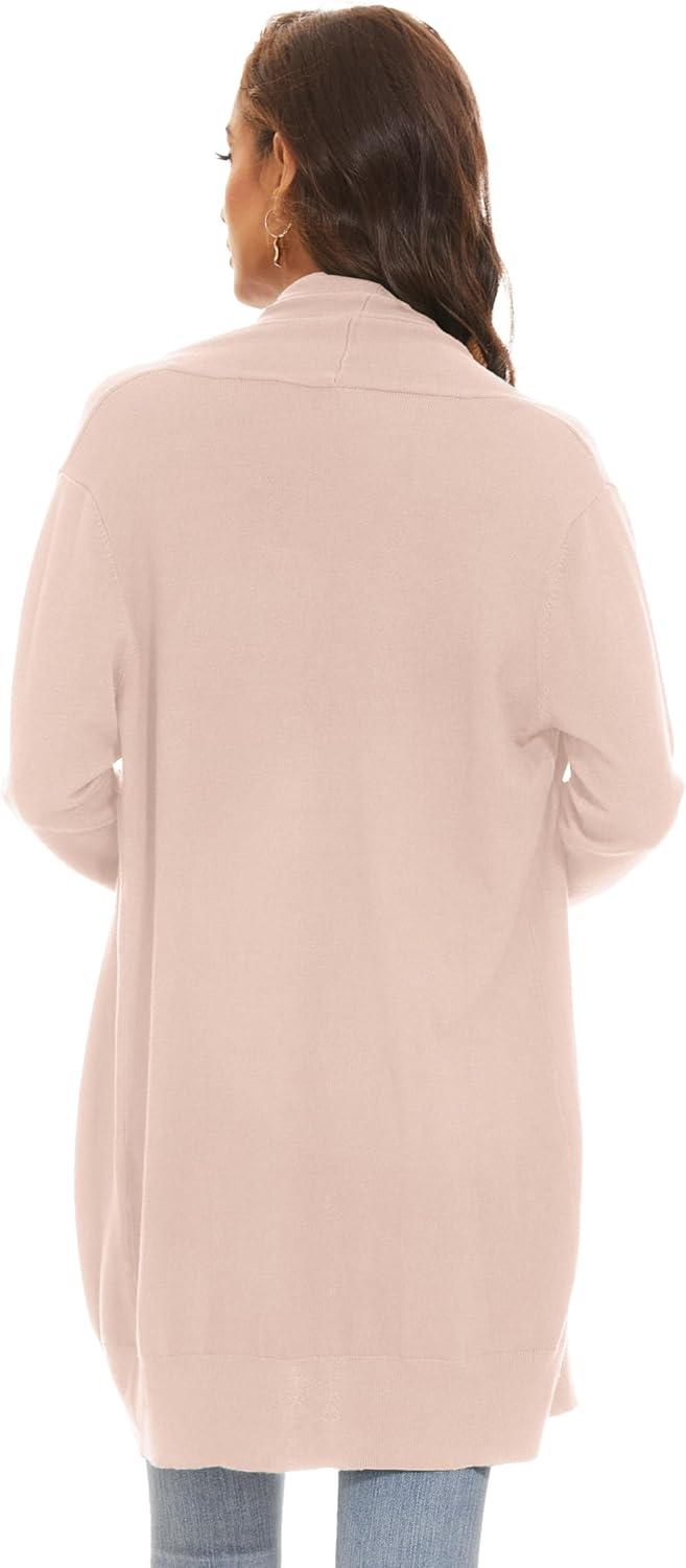 imageHuuloo Womens Open Front Long Shawl Cardigan Sweater with PocketsCamel