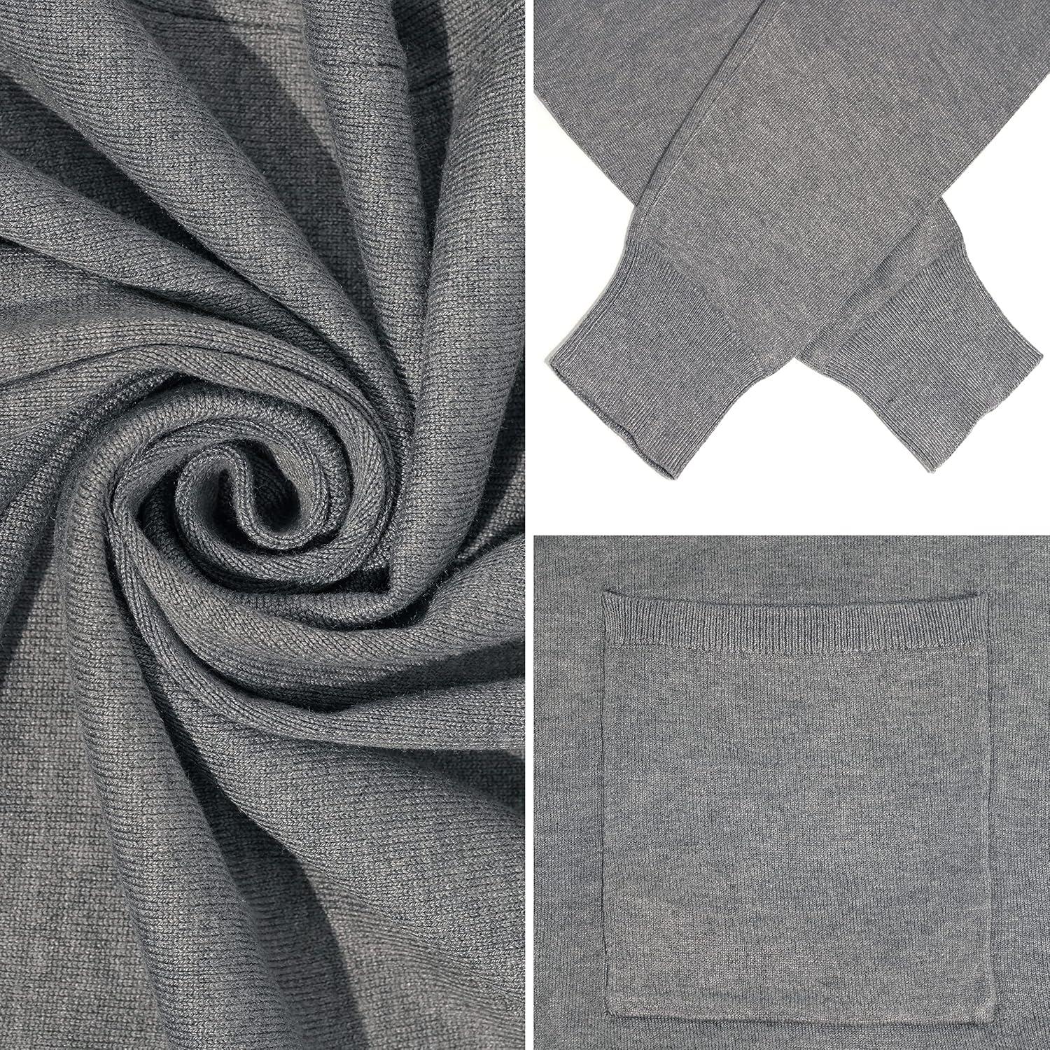 imageHuuloo Womens Open Front Long Shawl Cardigan Sweater with PocketsGray