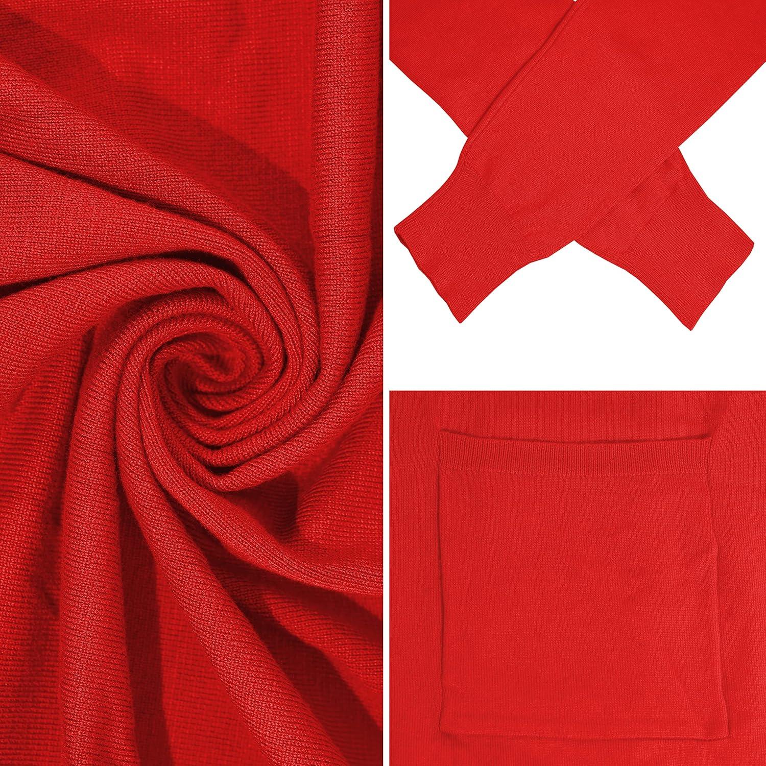 imageHuuloo Womens Open Front Long Shawl Cardigan Sweater with PocketsRed