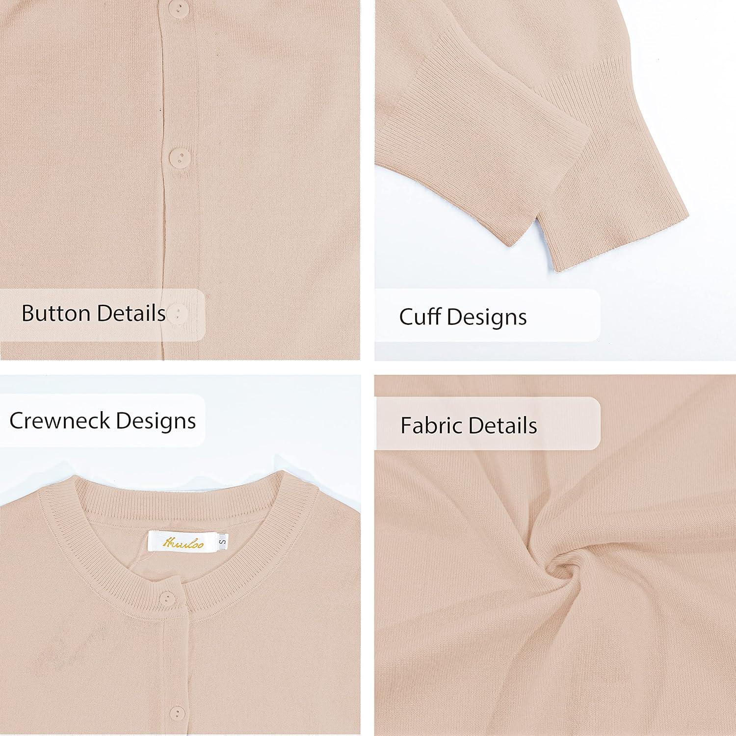 imageWomens Crew Neck Button Down Long Sleeve Cardigan SweaterCamel