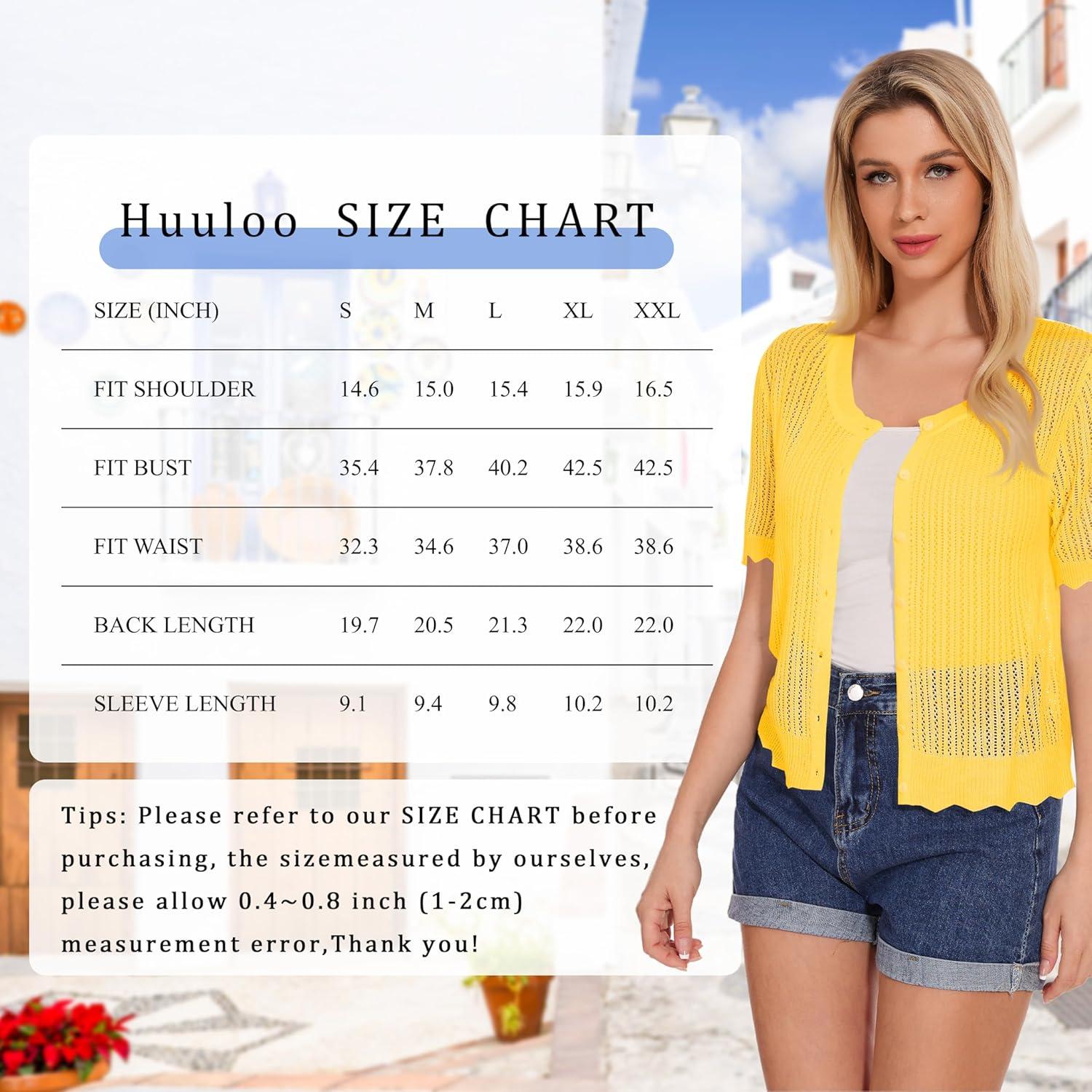imageWomens Short Sleeve Summer Hollow Out Crew Neck Button Down Cardigan Sweater