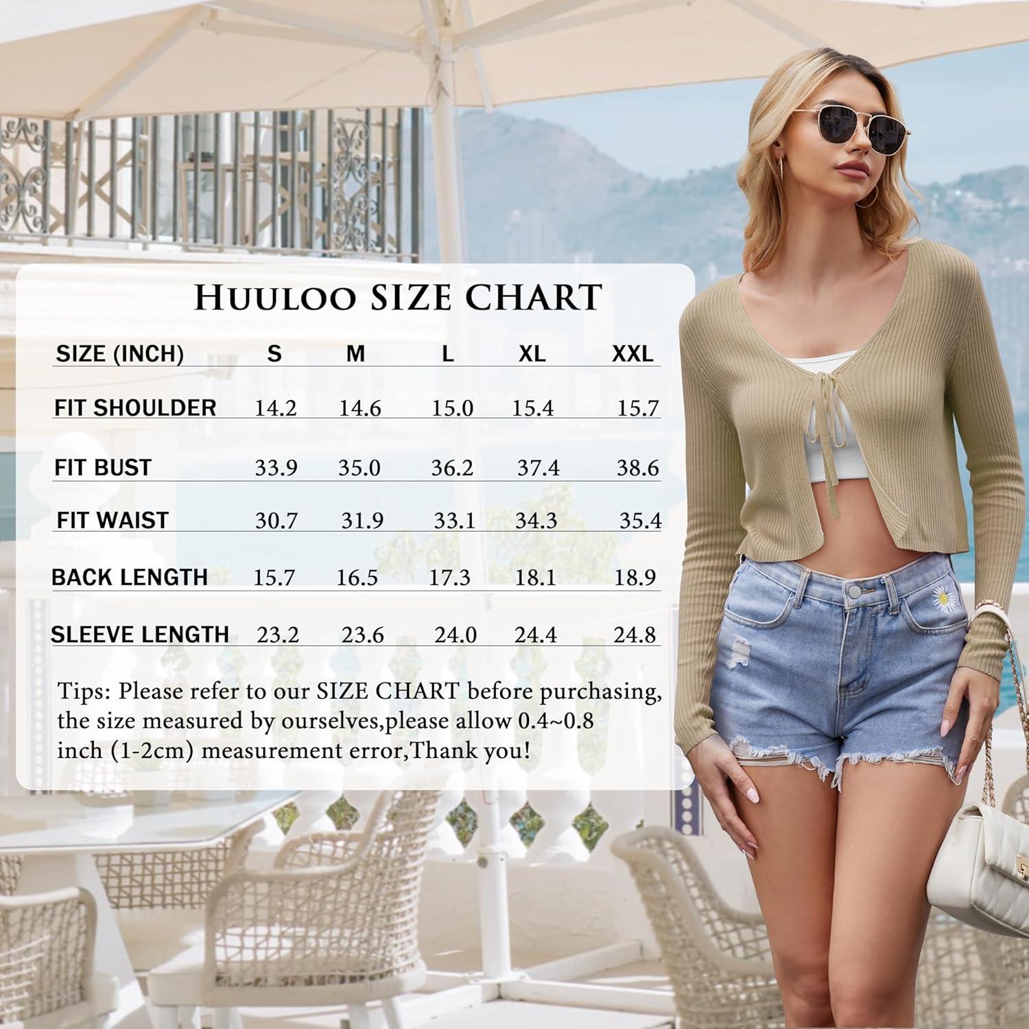 imageWomens Tie Front Short Shrug Tops V Neck Open Front Cardigan Long Sleeve Ribbed Knit Sweater