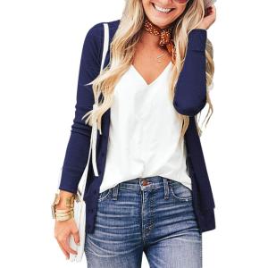 a.Jesdani Women’s Button Down V Neck Long Sleeve Soft Cardigan Sweaters(Navy)